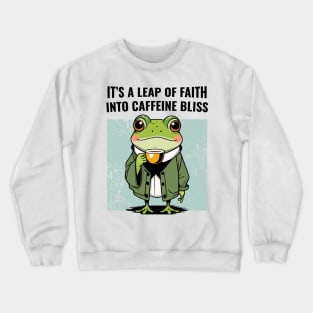 Frog Drinking Coffee Crewneck Sweatshirt